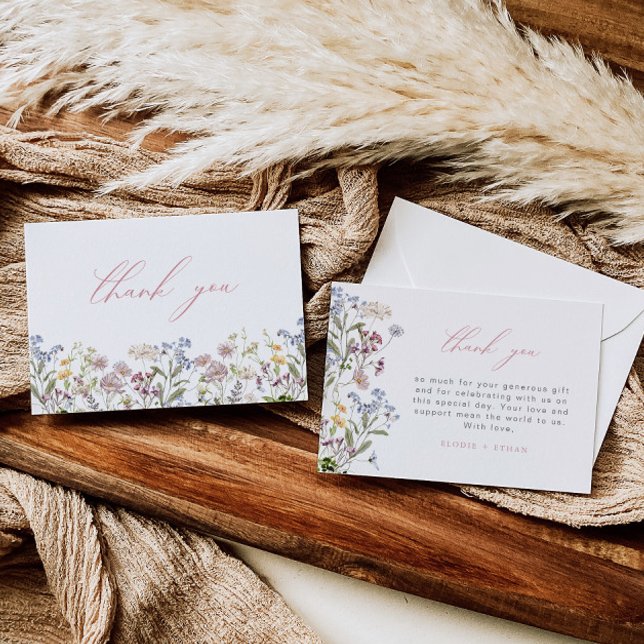 Tarjeta de agradecimiento de flores silvestres con (Subido por el creador)