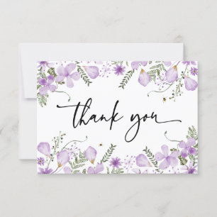 Tarjeta de agradecimiento de flores silvestres de 