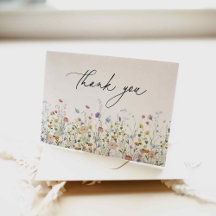 Tarjeta de agradecimiento de flores silvestres de 
