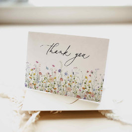 Tarjeta de agradecimiento de flores silvestres de 
