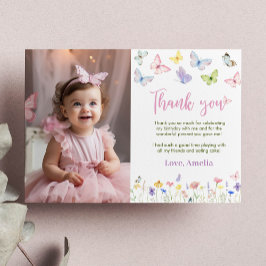 Tarjeta de agradecimiento de flores silvestres de 