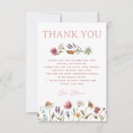 Tarjeta de agradecimiento de flores silvestres de 