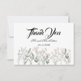 Tarjeta de agradecimiento de flores silvestres del