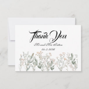Tarjeta de agradecimiento de flores silvestres del