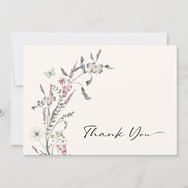 Tarjeta de agradecimiento de flores silvestres ele (Anverso)