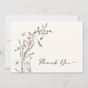 Tarjeta de agradecimiento de flores silvestres ele