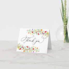 Tarjeta de agradecimiento de flores silvestres ele