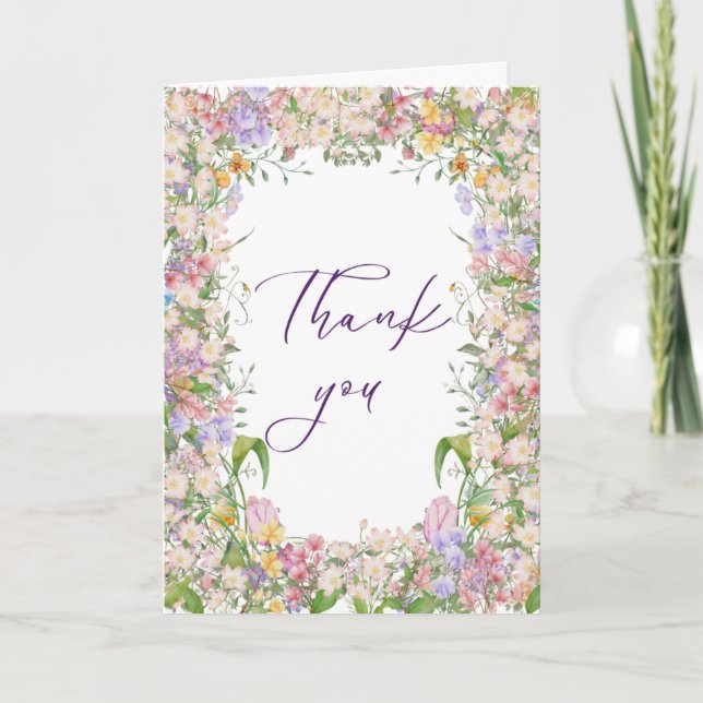 Tarjeta de agradecimiento de flores silvestres ing (Anverso)