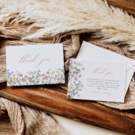 Tarjeta de agradecimiento de flores silvestres ros