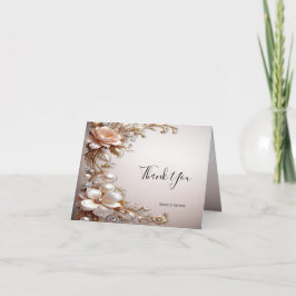 Tarjeta de agradecimiento de flores suaves rosadas