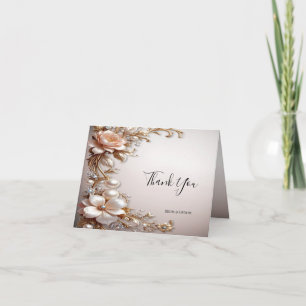 Tarjeta de agradecimiento de flores suaves rosadas