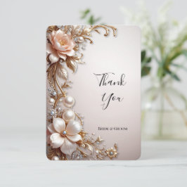 Tarjeta de agradecimiento de flores suaves rosadas