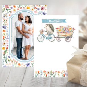 Tarjeta de agradecimiento de foto azul - Baby Show