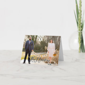 Tarjeta de agradecimiento de foto Boda personaliza