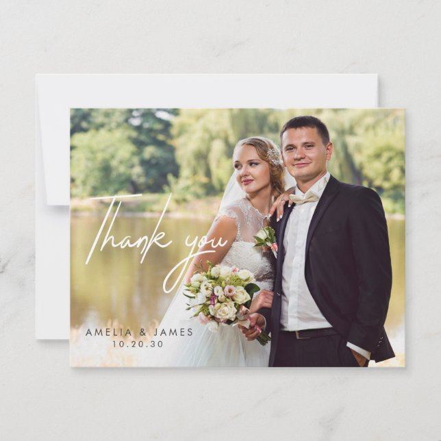 Tarjeta de agradecimiento de foto Boda personaliza (Anverso)