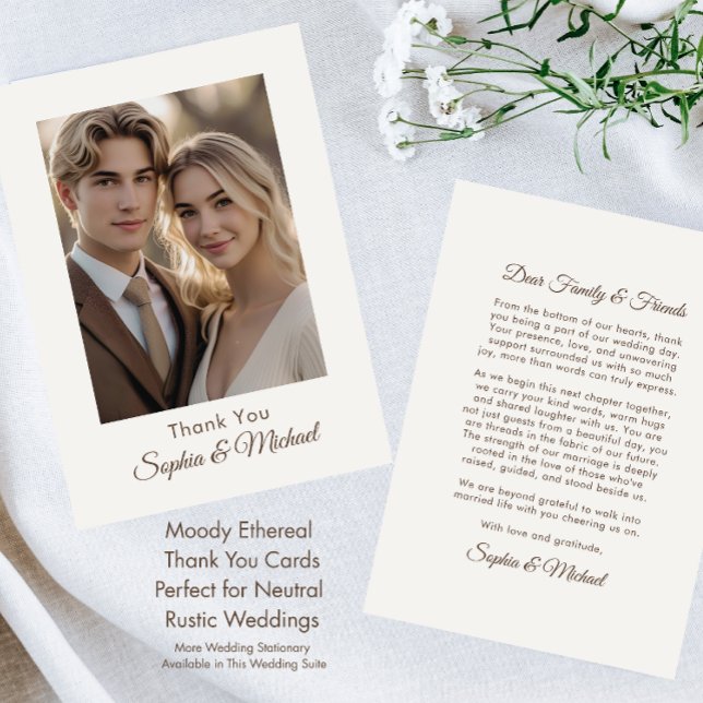 Tarjeta de agradecimiento de foto Chic moderna sim (Subido por el creador)