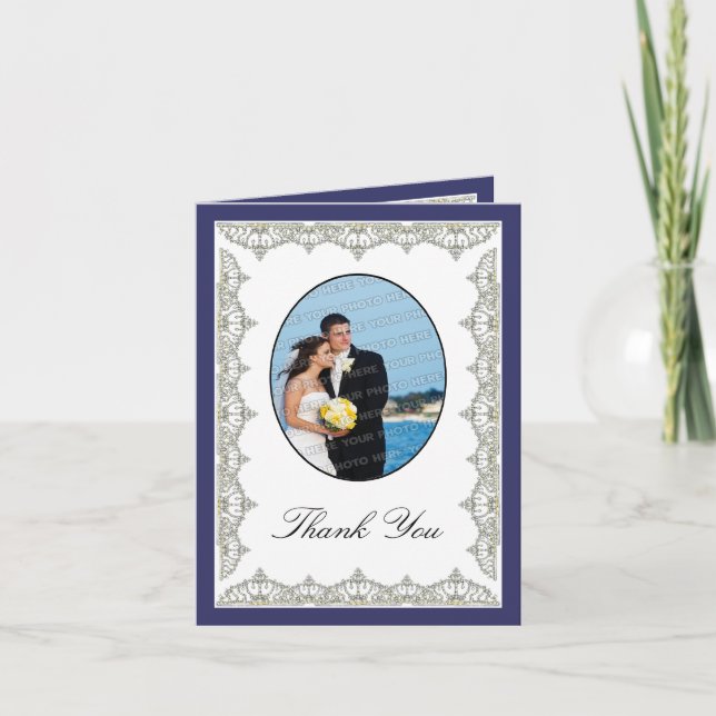 Tarjeta de agradecimiento de foto con borde de tia (Anverso)