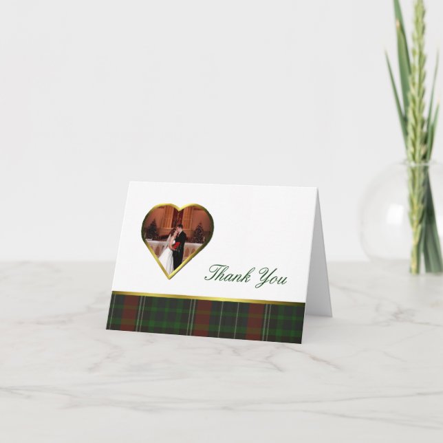 Tarjeta de agradecimiento de foto con corazón de P (Anverso)