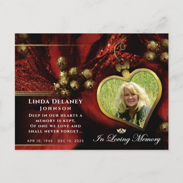 Tarjeta de agradecimiento de foto con corazón de v (Anverso)