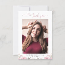 Tarjeta de agradecimiento de foto con elegante esc