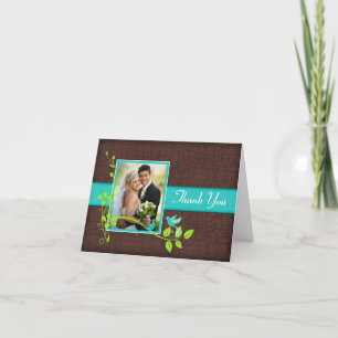 Tarjeta de agradecimiento de foto con grieta verde