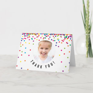 Tarjeta de agradecimiento de foto   Confetti de cu