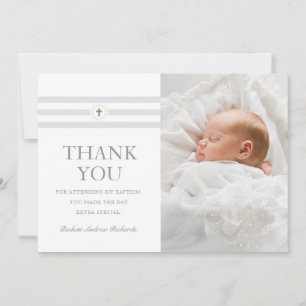Tarjeta de agradecimiento de foto cruzada con raya