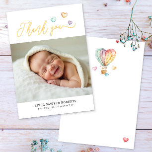 Tarjeta de agradecimiento de foto de Baby Shower