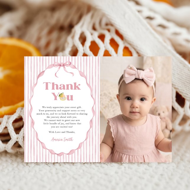 Tarjeta de agradecimiento de foto de baby shower c (Subido por el creador)