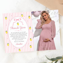 Tarjeta de agradecimiento de foto de baby shower d