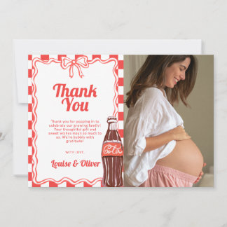 Tarjeta de agradecimiento de foto de baby shower l