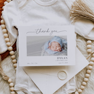 Tarjeta de agradecimiento de foto de bebé con cali