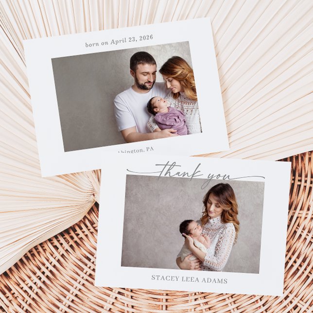 Tarjeta de agradecimiento de foto de bebé minimali (Subido por el creador)