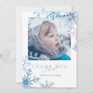 Tarjeta de agradecimiento de foto de Blue Winter W