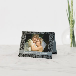 tarjeta de agradecimiento de foto de boda