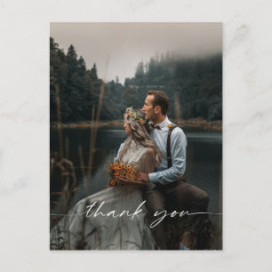 Tarjeta de agradecimiento de foto de boda