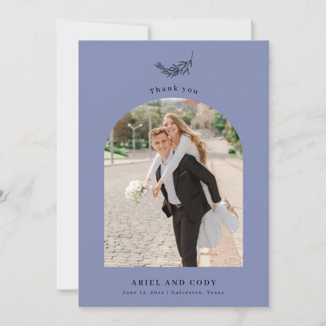 Tarjeta de agradecimiento de foto de boda Boho Arc (Anverso)