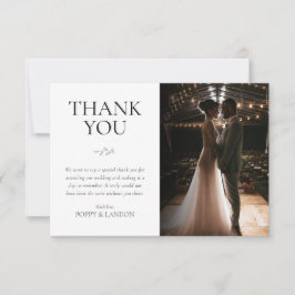 Tarjeta de agradecimiento de foto de boda botánica
