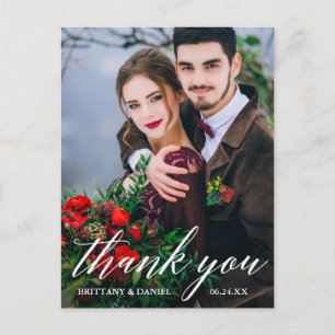 Tarjeta de agradecimiento de foto de boda con cali