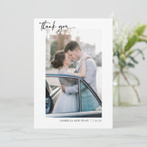 Tarjeta de agradecimiento de foto de boda con cali
