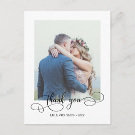 Tarjeta de agradecimiento de foto de boda con cali