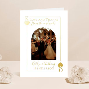 Tarjeta de agradecimiento de foto de boda con cart