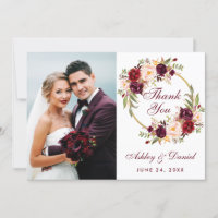 Tarjeta de agradecimiento de foto de boda con coro