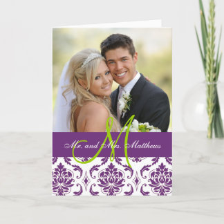 Tarjeta de agradecimiento de foto de boda con dama