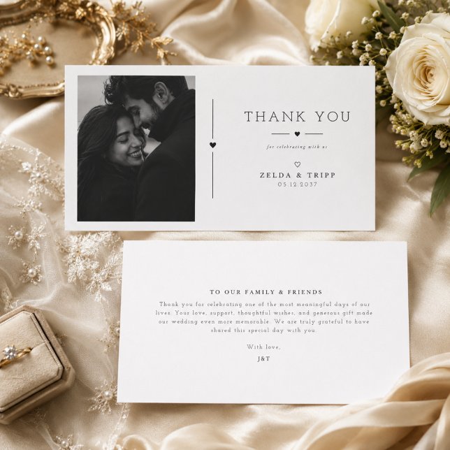 Tarjeta de agradecimiento de foto de boda con divi (Subido por el creador)