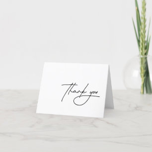 Tarjeta de agradecimiento de foto de boda con letr