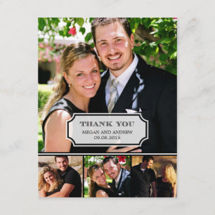 Tarjeta de agradecimiento de foto de boda con pest