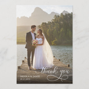 Tarjeta de agradecimiento de foto de boda con supe