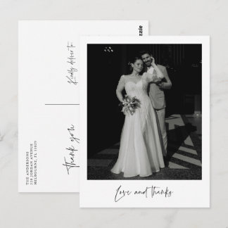 Tarjeta de agradecimiento de foto de boda de amor