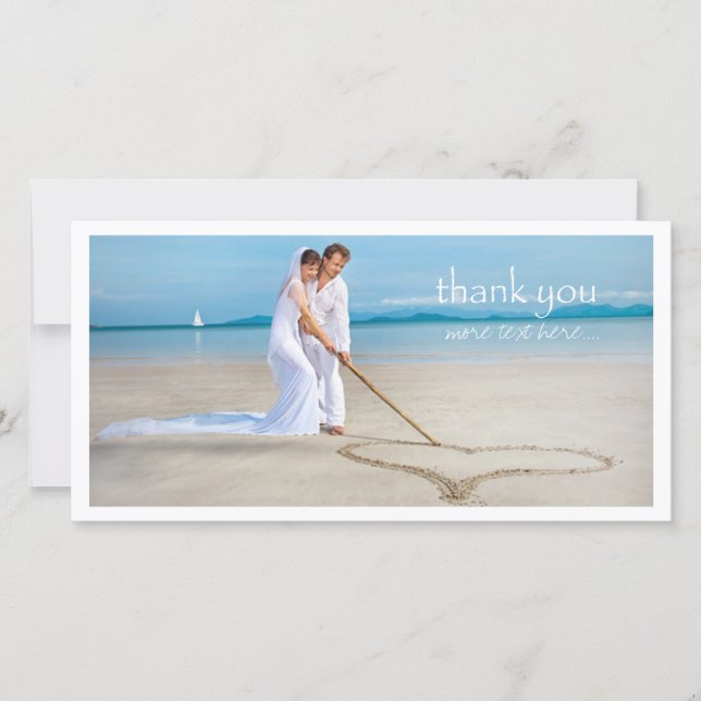tarjeta de agradecimiento de foto de boda de PixDe (Anverso)